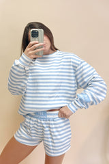 Tri Sigma Light Blue Striped Set