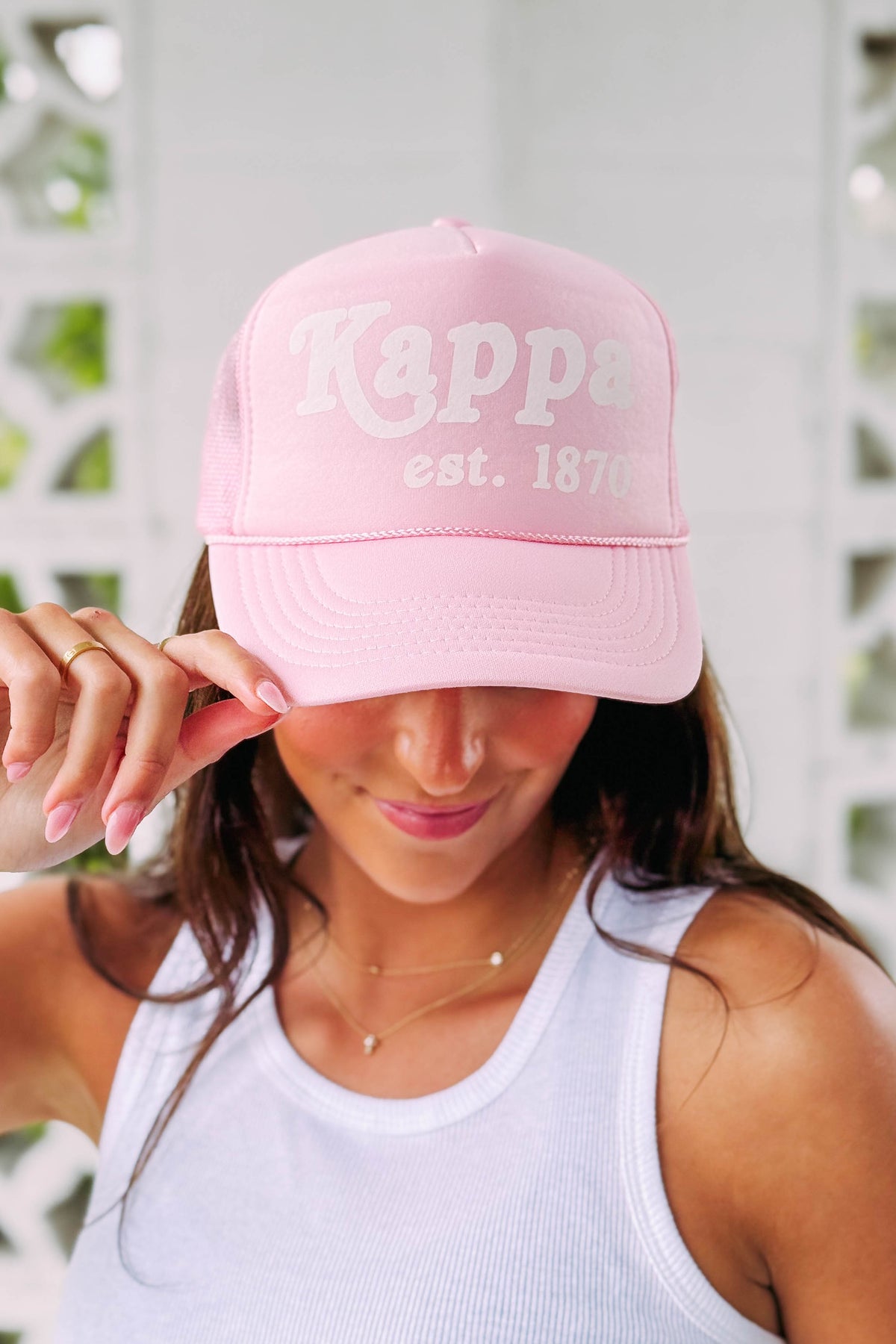 Kappa Light Pink Bid Day Trucker Hat