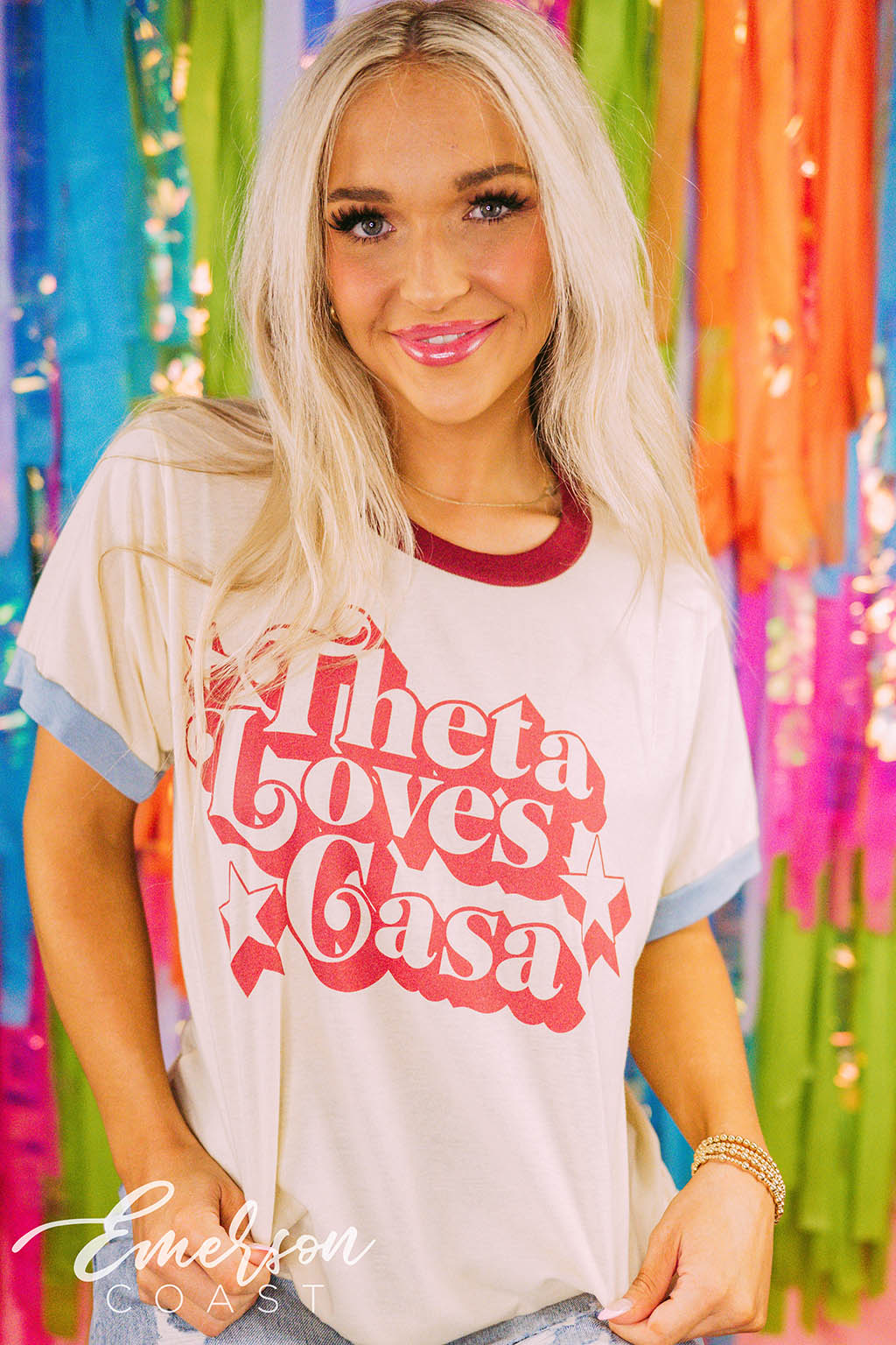 Kappa Alpha Theta Philanthropy Theta Loves Casa Colorblock Ringer