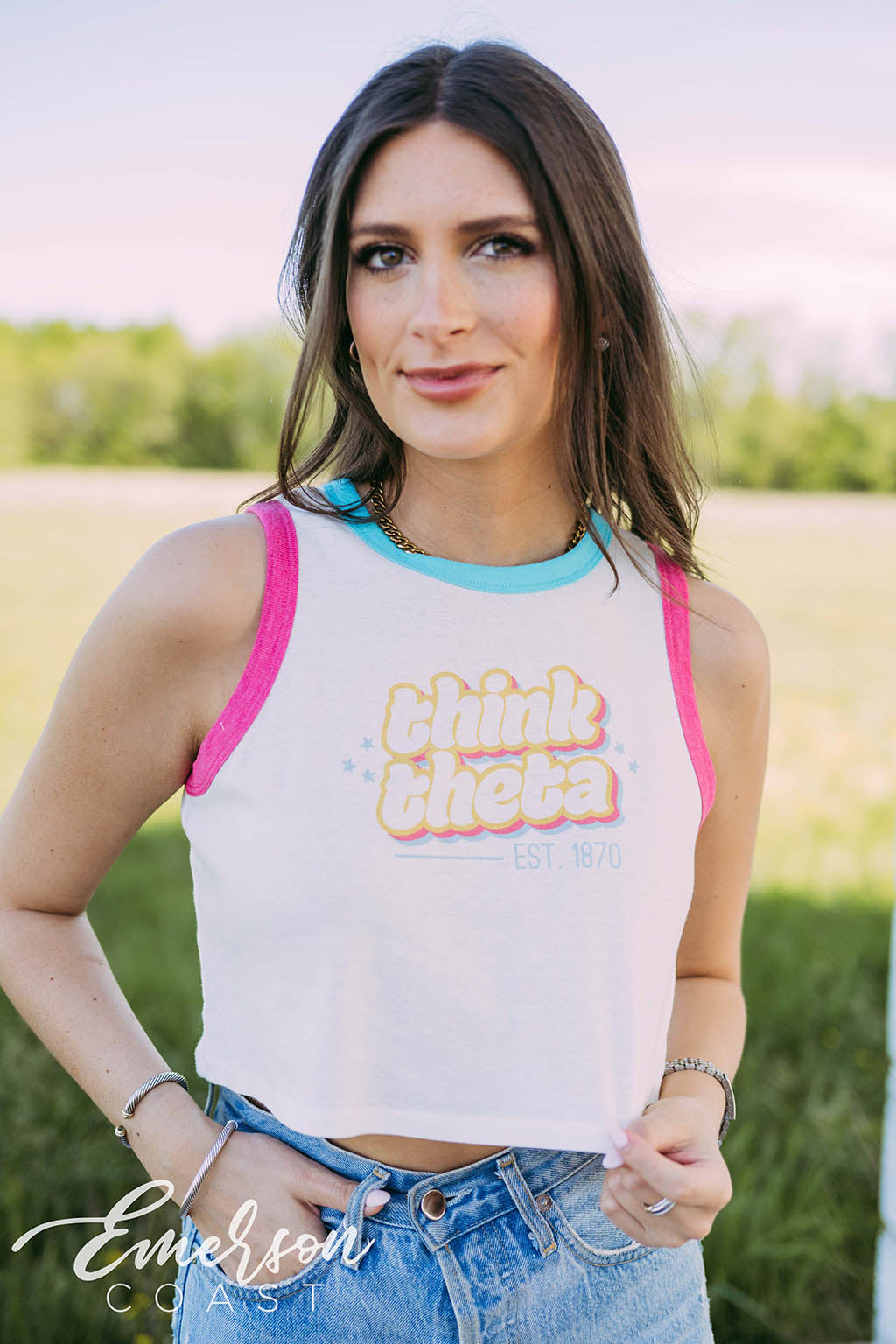 Kappa Alpha Theta Think Theta Colorblock Tank