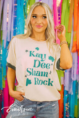 Kappa Delta Philanthropy Shamrock Colorblock Ringer