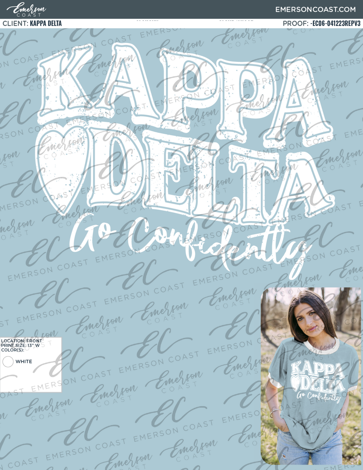 Kappa Delta Light Blue Philanthropy Colorblock Ringer