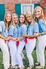 Kappa Delta Light Blue Recruitment Notch Tee
