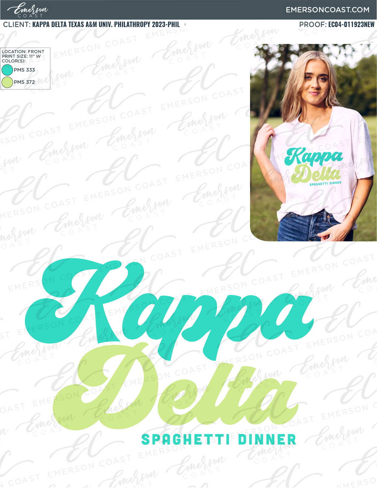 Kappa Delta Philanthropy Retro Spaghetti Dinner Henley