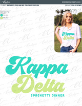 Kappa Delta Philanthropy Retro Spaghetti Dinner Henley