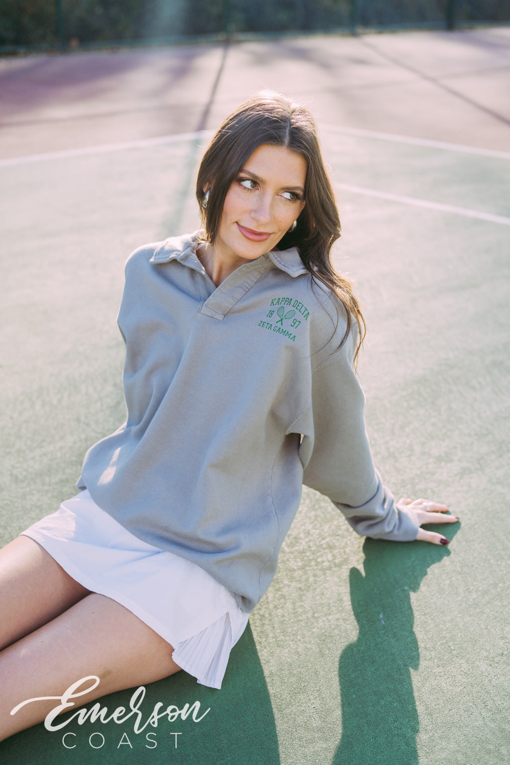 Kappa Delta Classic Tennis Oversized Collared Crew