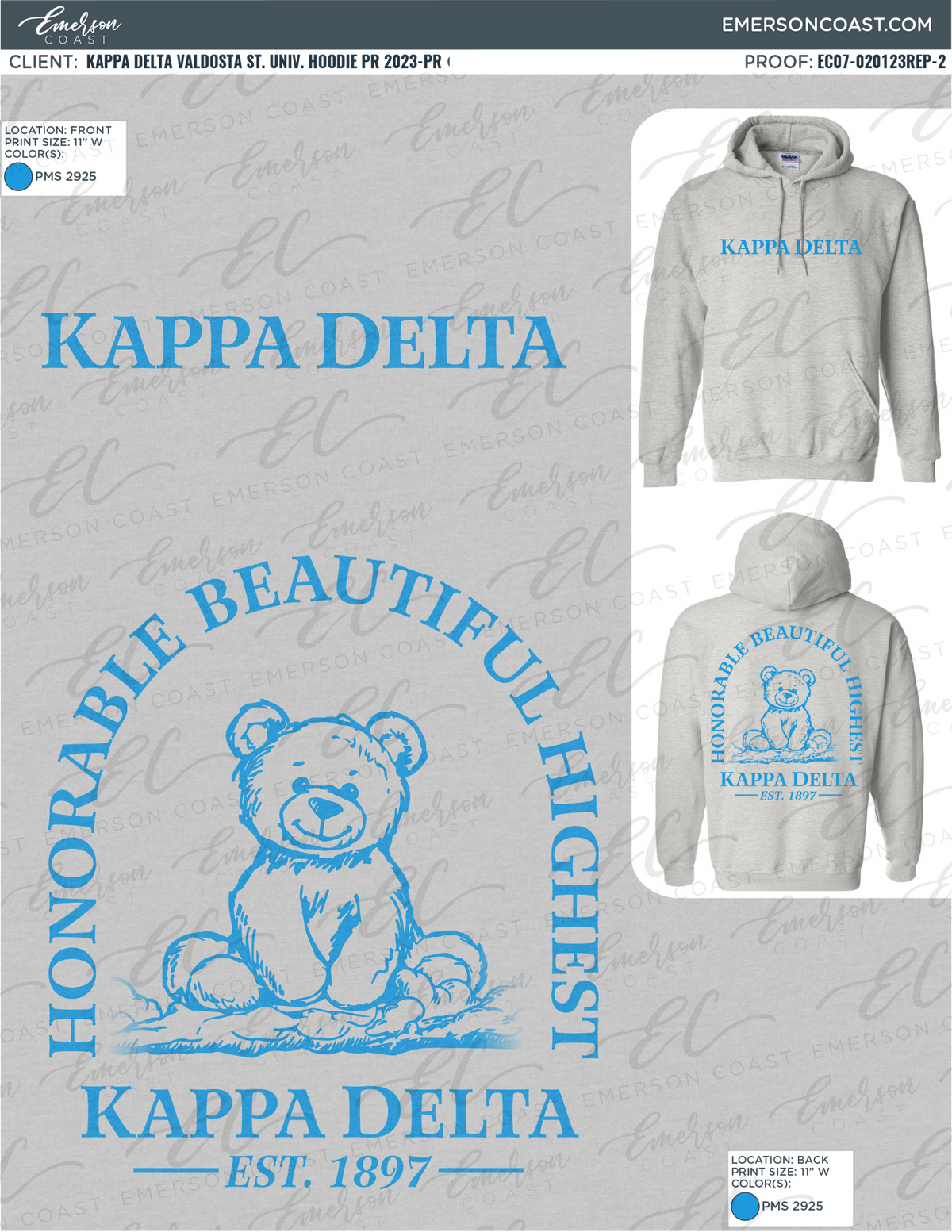Kappa Delta Honorable Beautiful Highest Teddy Bear Hoodie