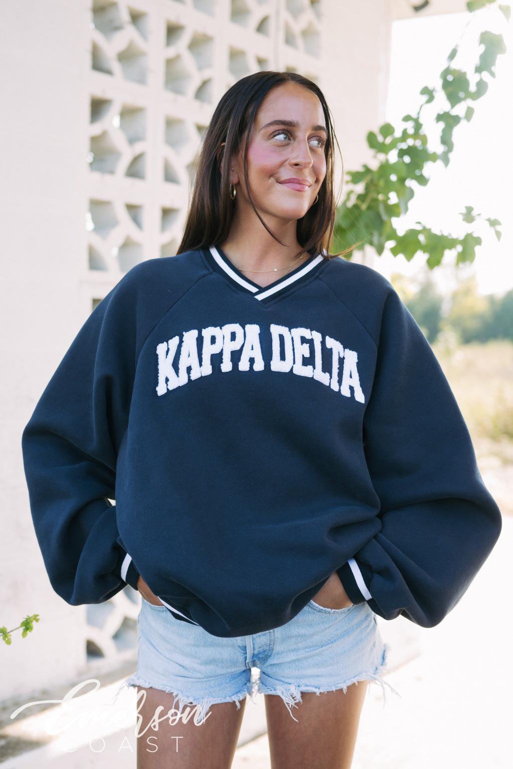 Emerson Coast Letterman Vneck Pullover