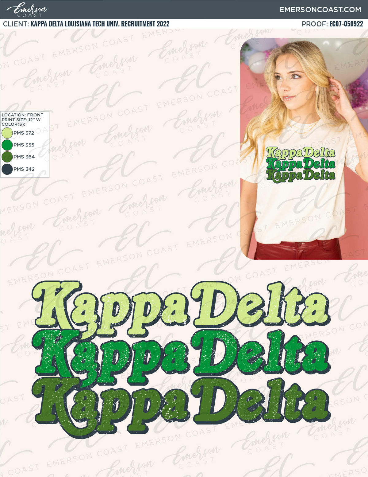 Kappa Delta Shades of Green Recruitment Tee