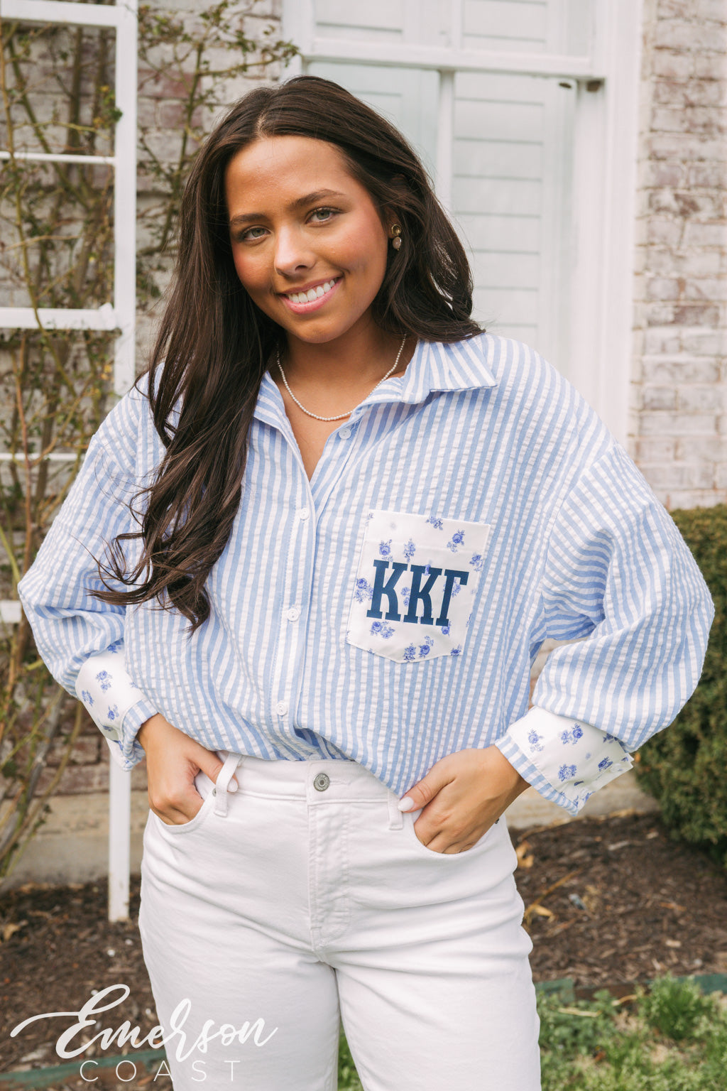 Kappa Kappa Gamma Floral Pocket Button down