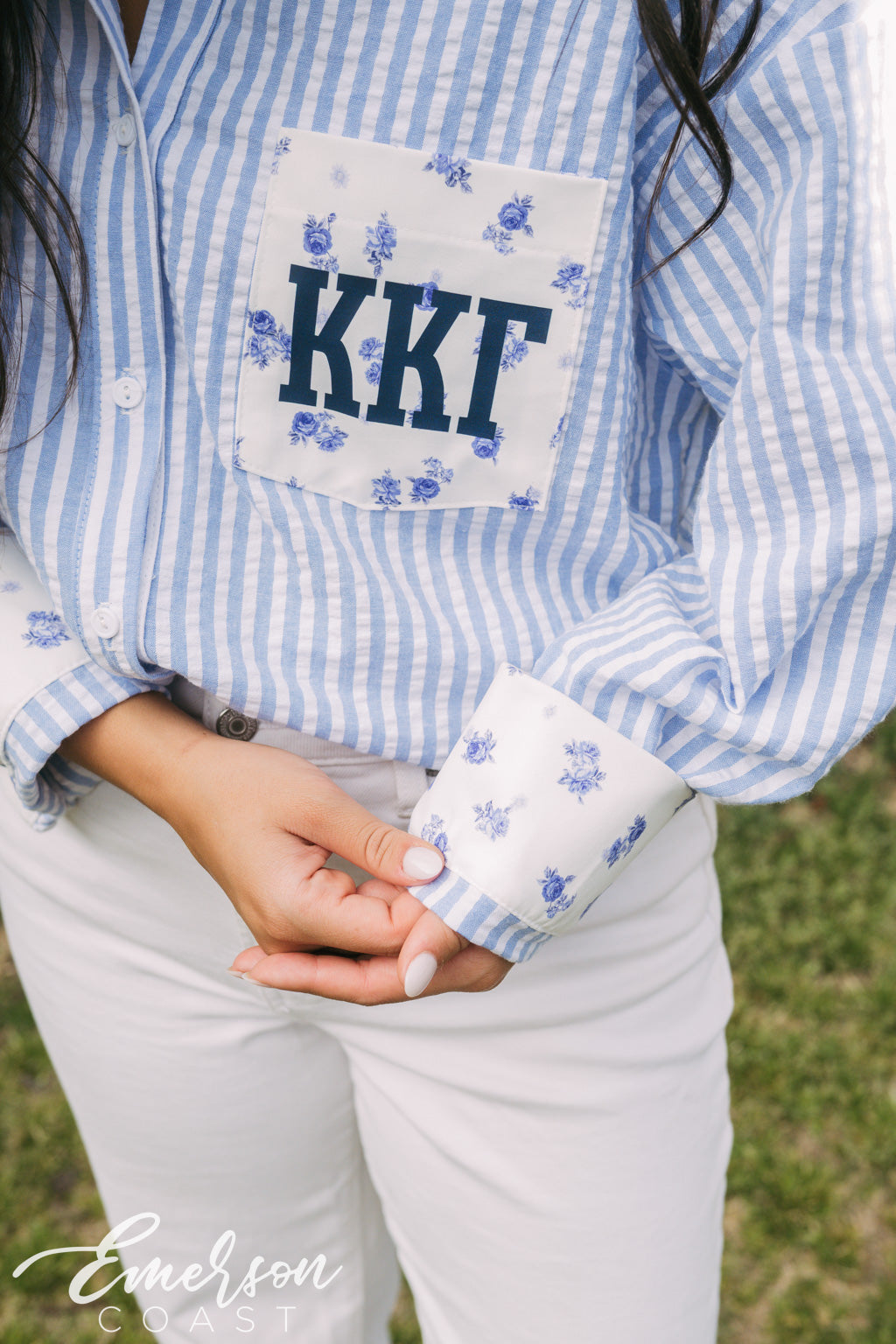 Kappa Kappa Gamma Floral Pocket Button down