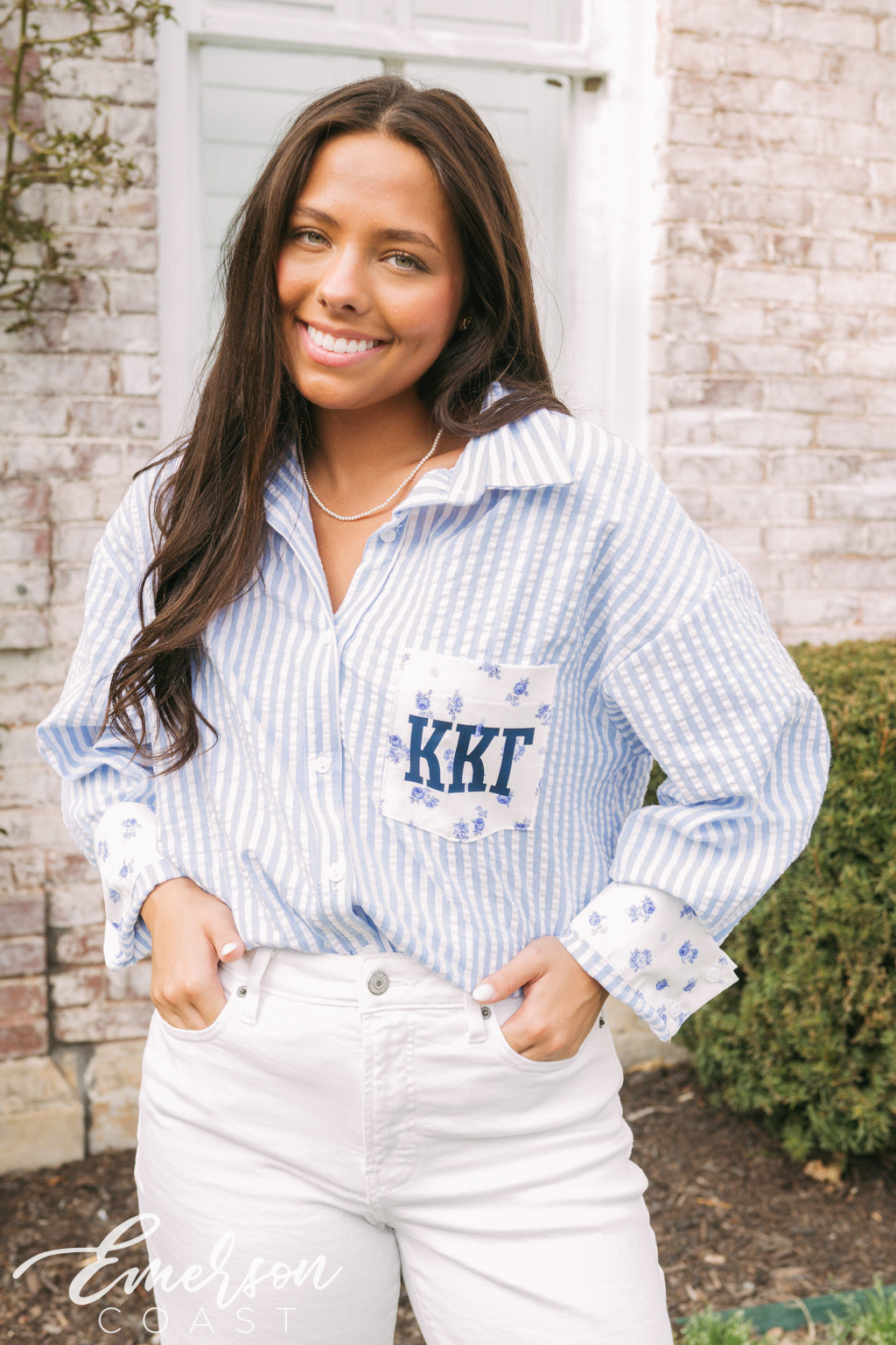 Kappa Kappa Gamma Floral Pocket Button down