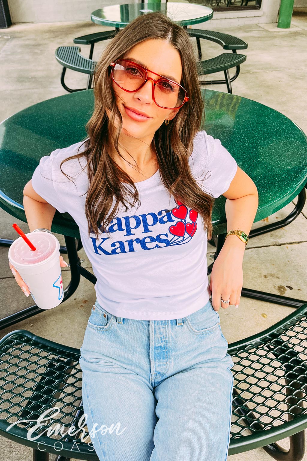 Kappa Kares Heart Balloons Baby Tee
