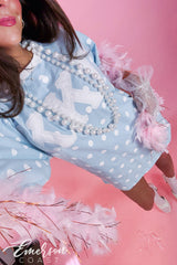 KKG Light Blue Polka Dot Letter Jersey