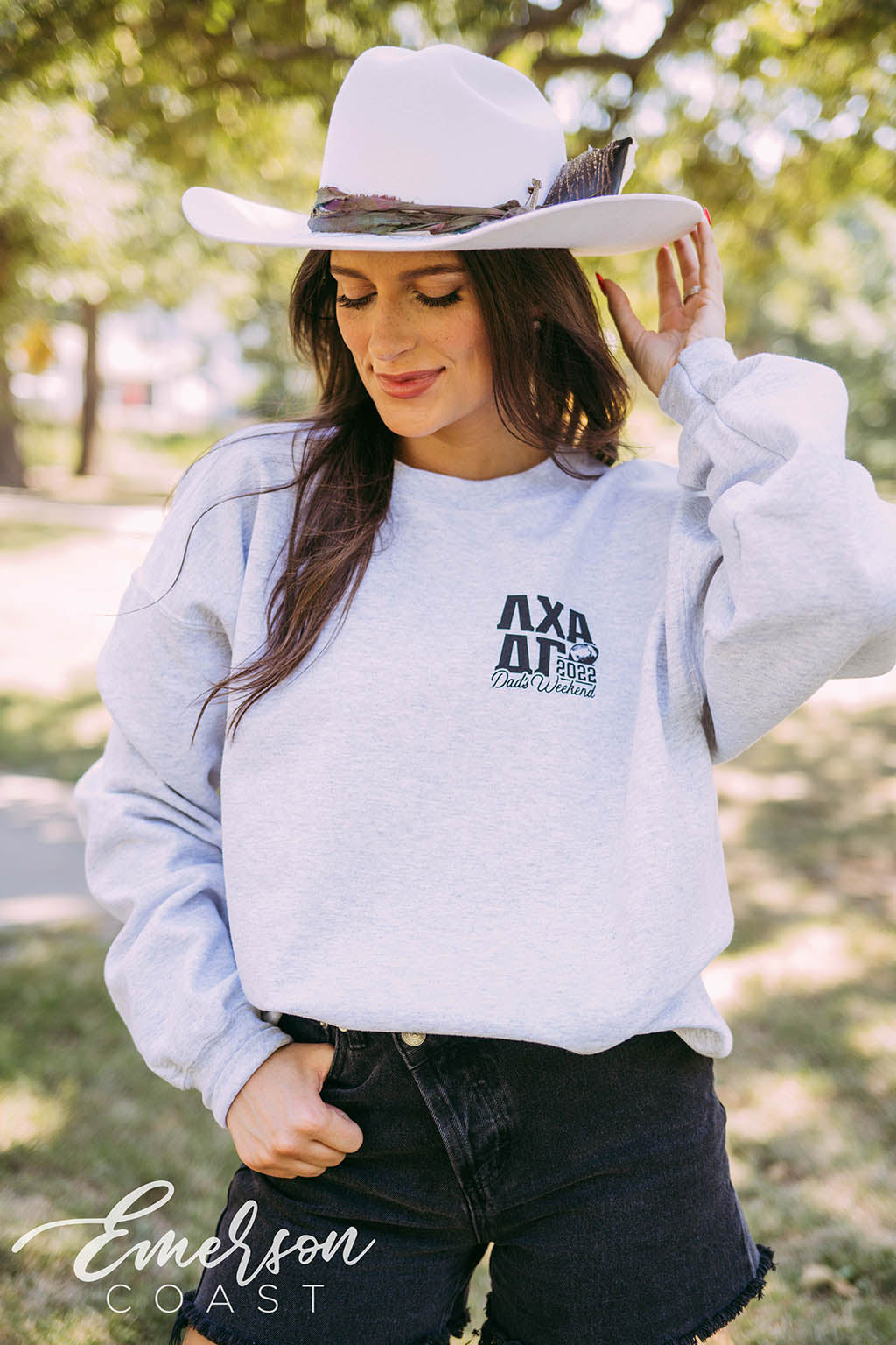 Delta Gamma Football Field Dad's Weekend Sweatshirt