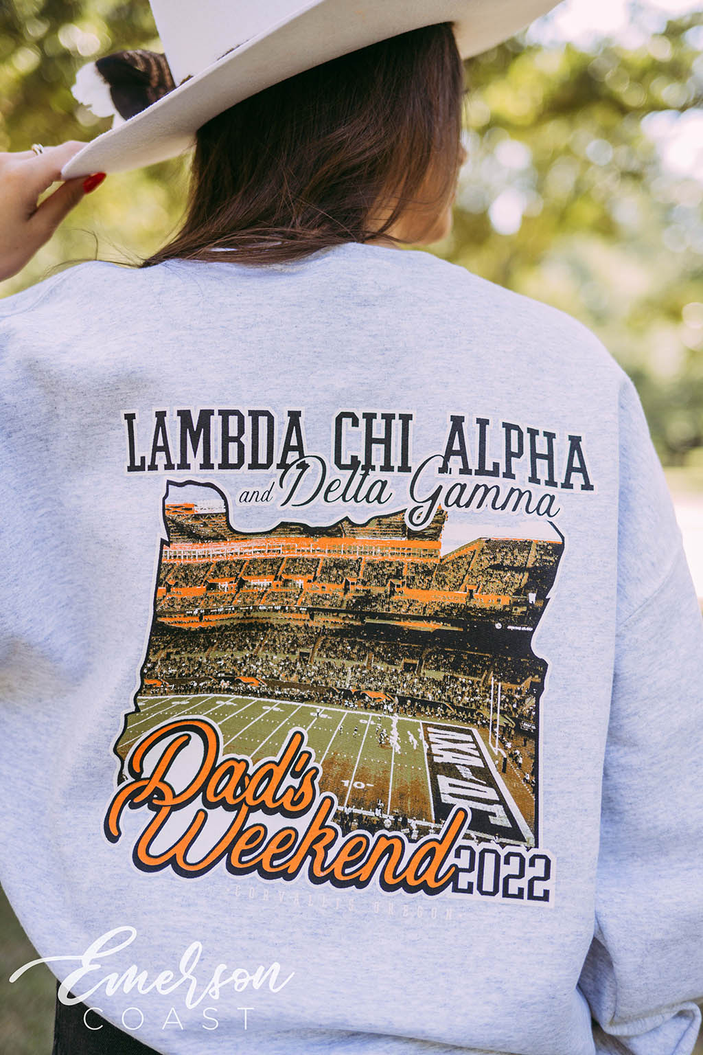 Delta Gamma Football Field Dad&#39;s Weekend Sweatshirt