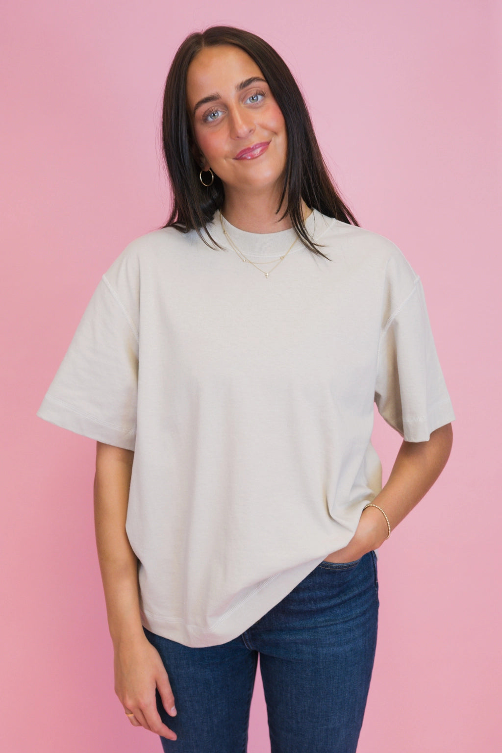 American Apparel Unisex Pique Mockneck Tee