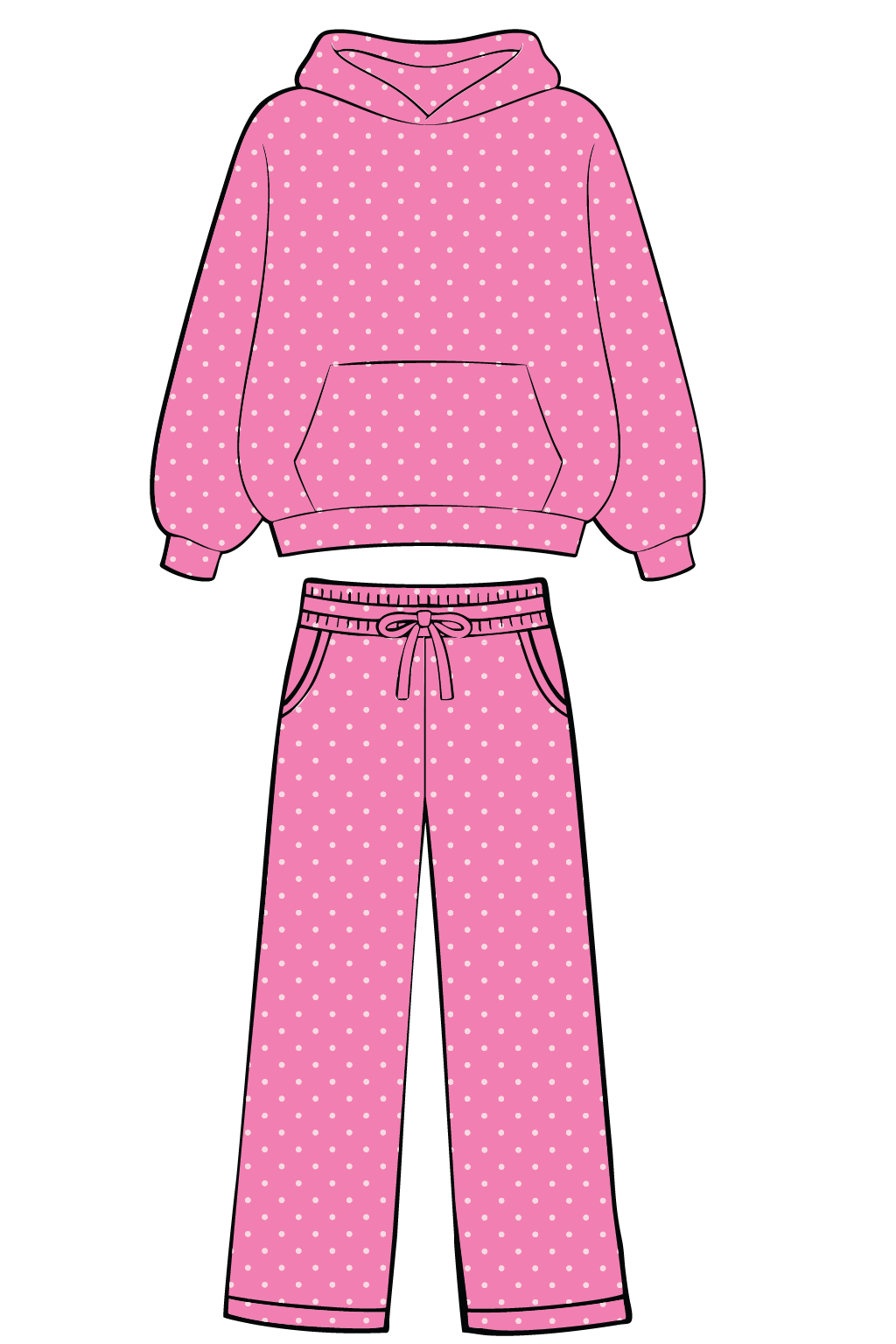 Lt Pink and Pink Polka Dot