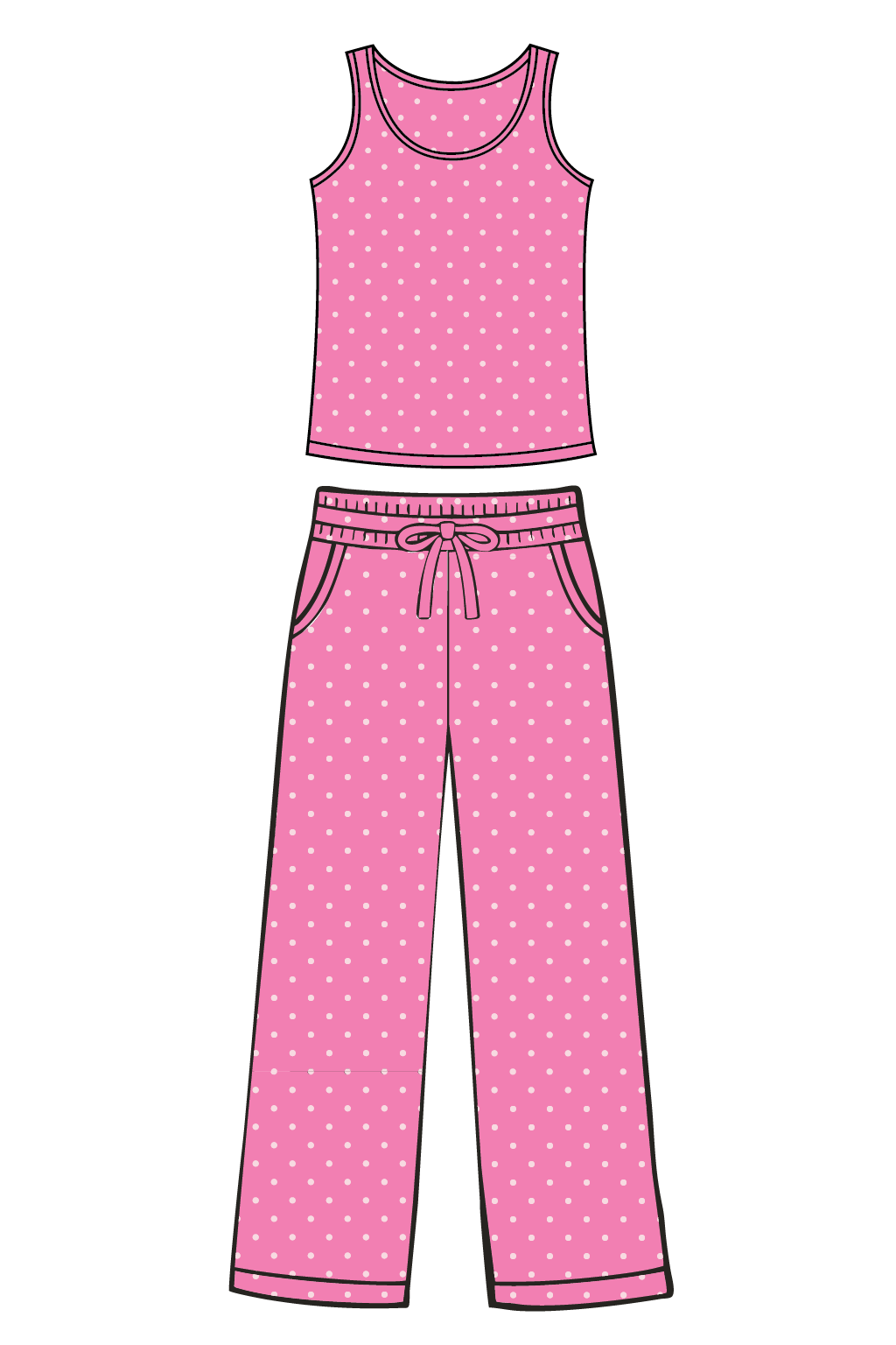 Lt Pink and Pink Polka Dot