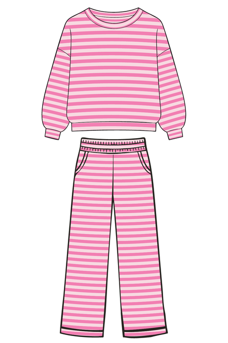 Lt Pink and Pink Striped