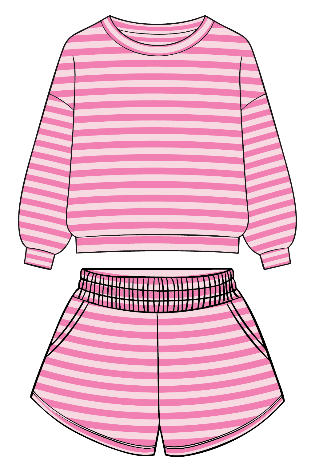 Lt Pink and Pink Striped