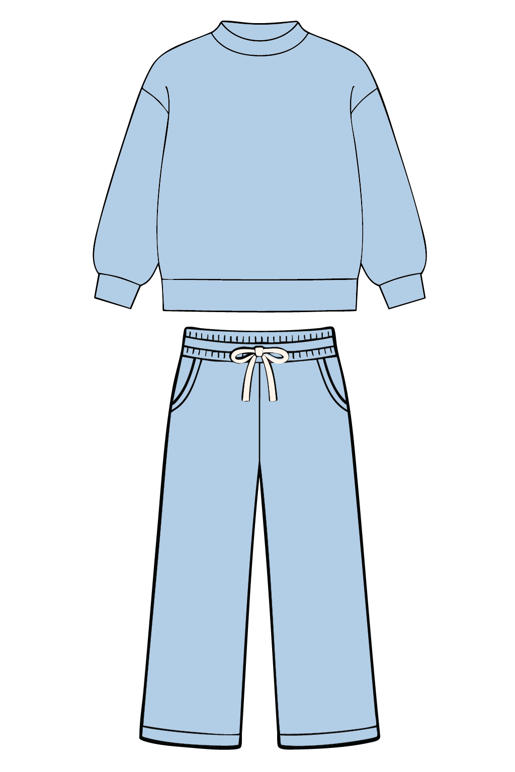 Emerson Coast Shoreline Mock Neck and Wide Leg Pants Set