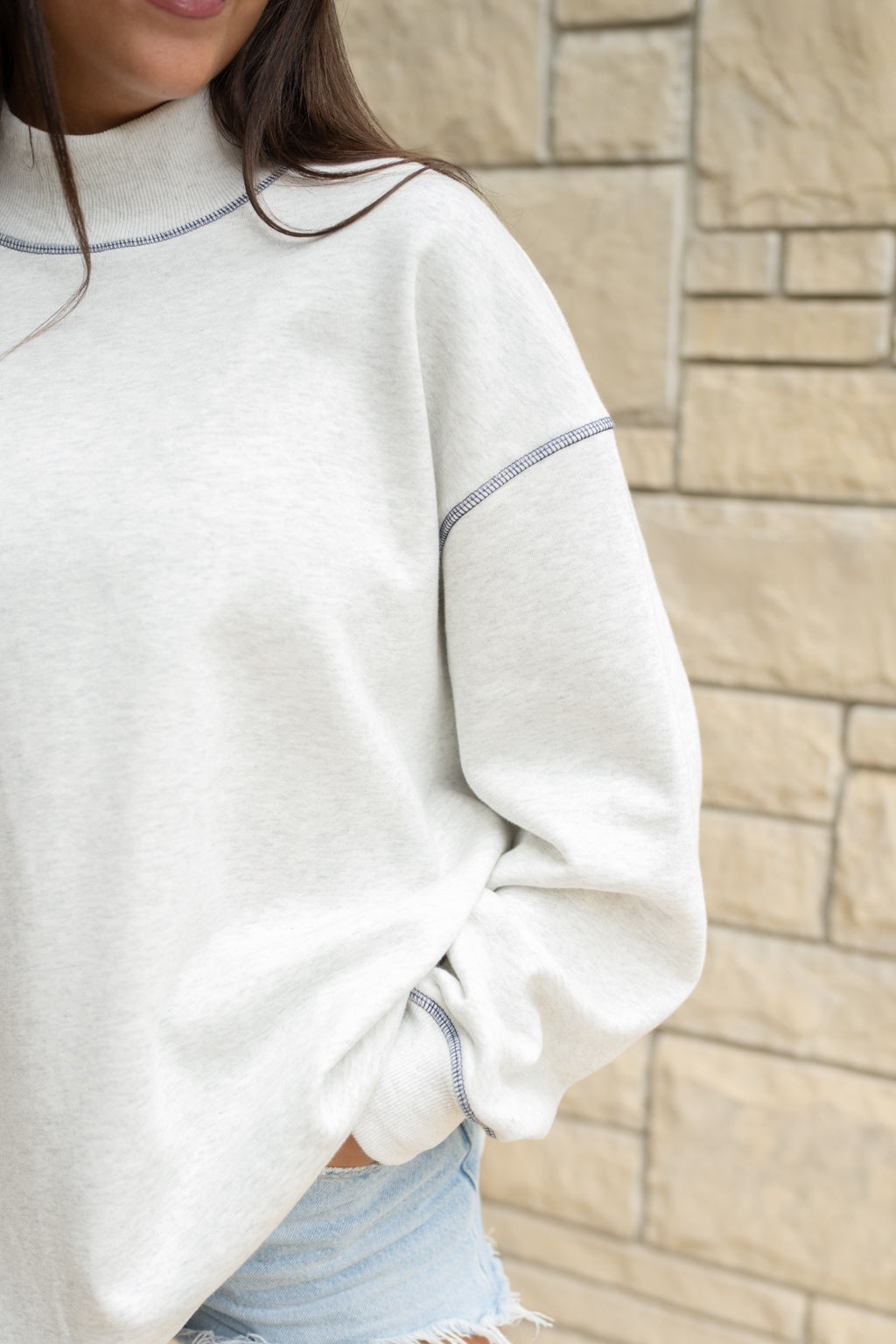 Emerson Coast Stitched Mock Neck Sweatshirt