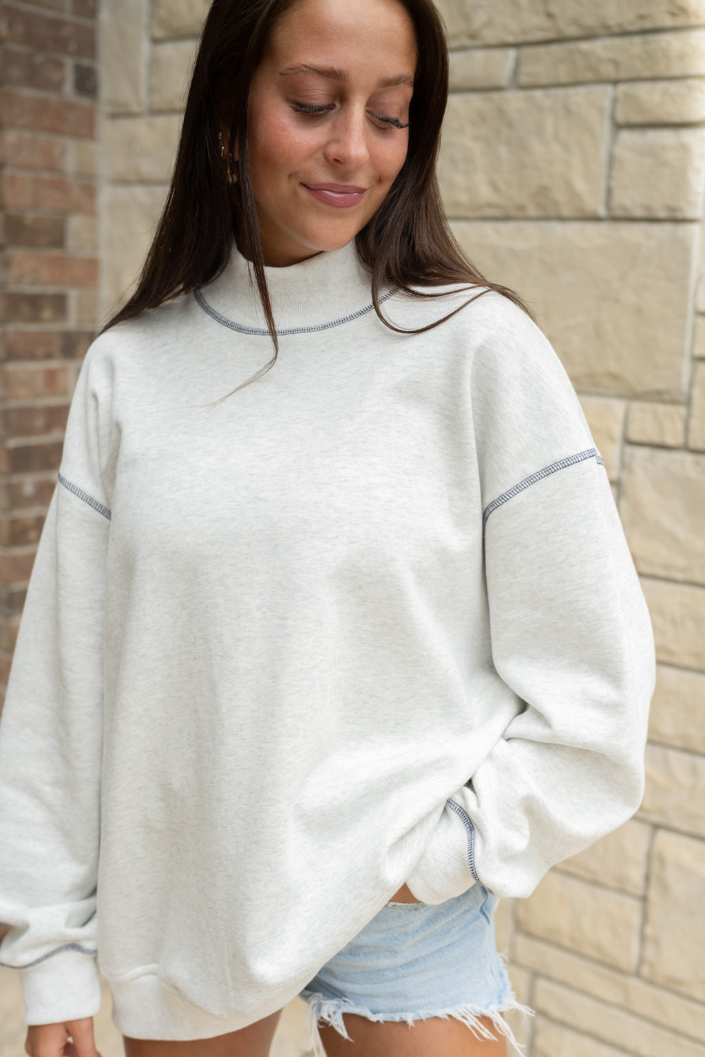 Emerson Coast Stitched Mock Neck Sweatshirt