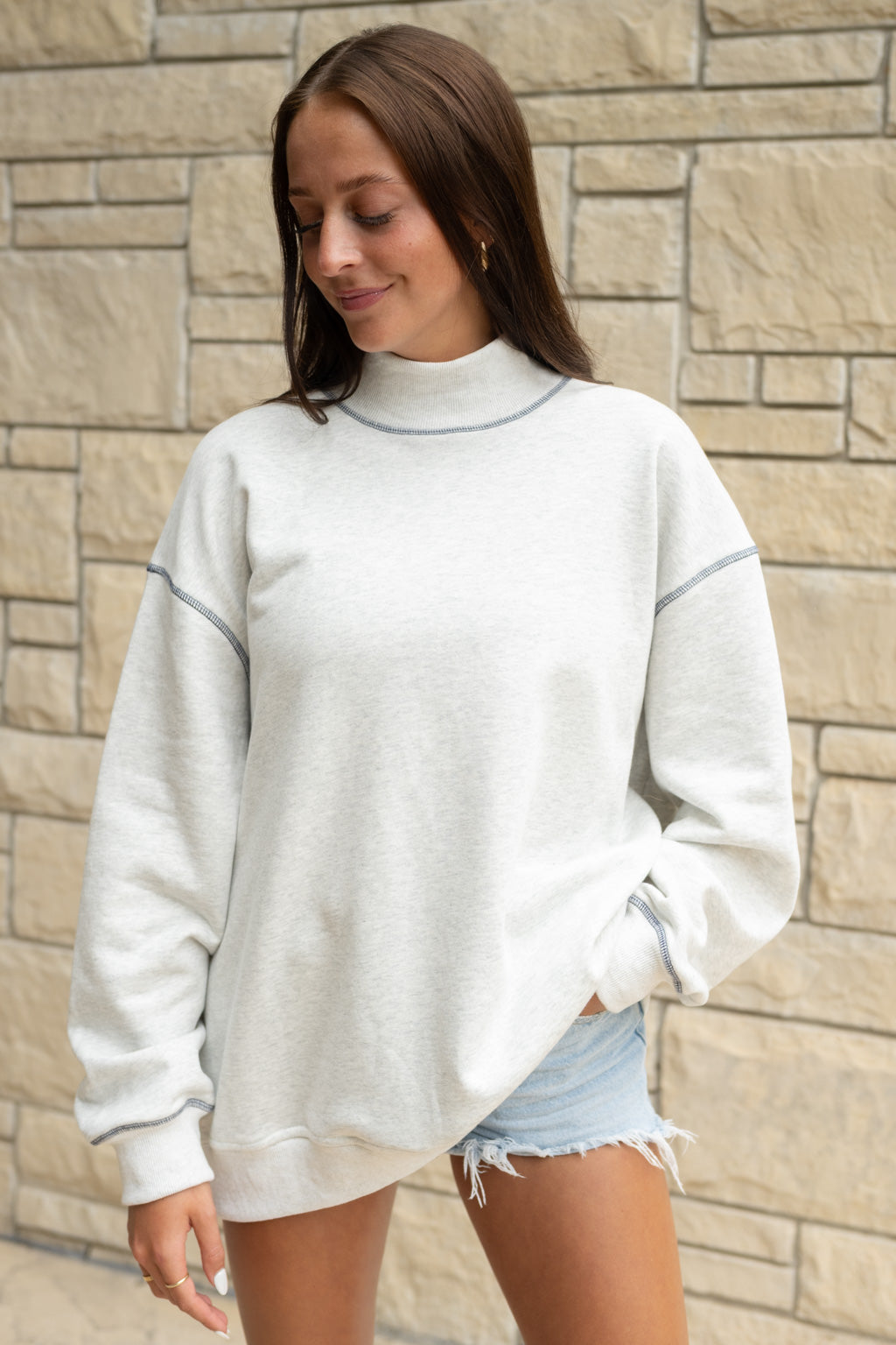 Emerson Coast Stitched Mock Neck Sweatshirt