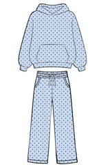Lt Navy Blue Polka Dot