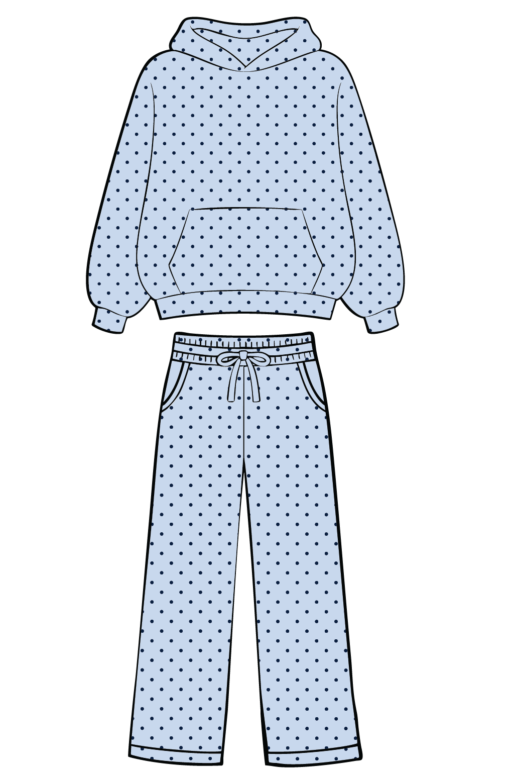 Lt Navy Blue Polka Dot