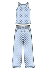 Lt Navy Blue Polka Dot
