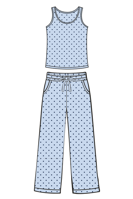 Lt Navy Blue Polka Dot