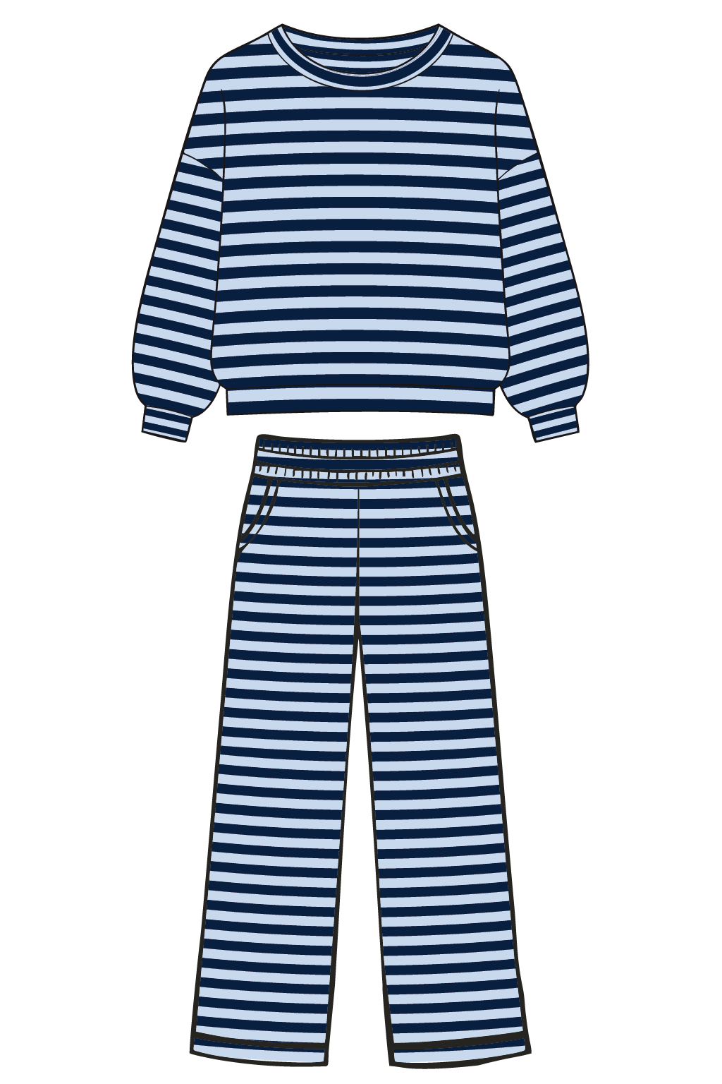 Navy Lt Blue Striped
