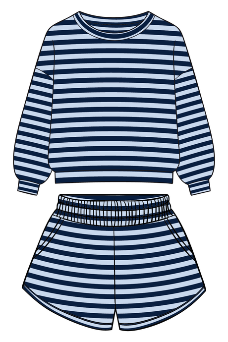 Navy Lt Blue Striped