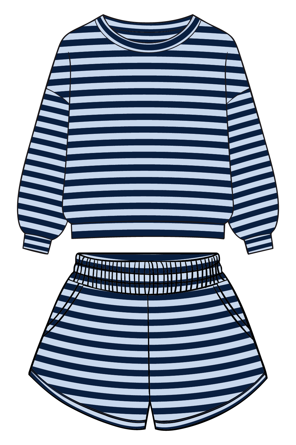 Navy Lt Blue Striped