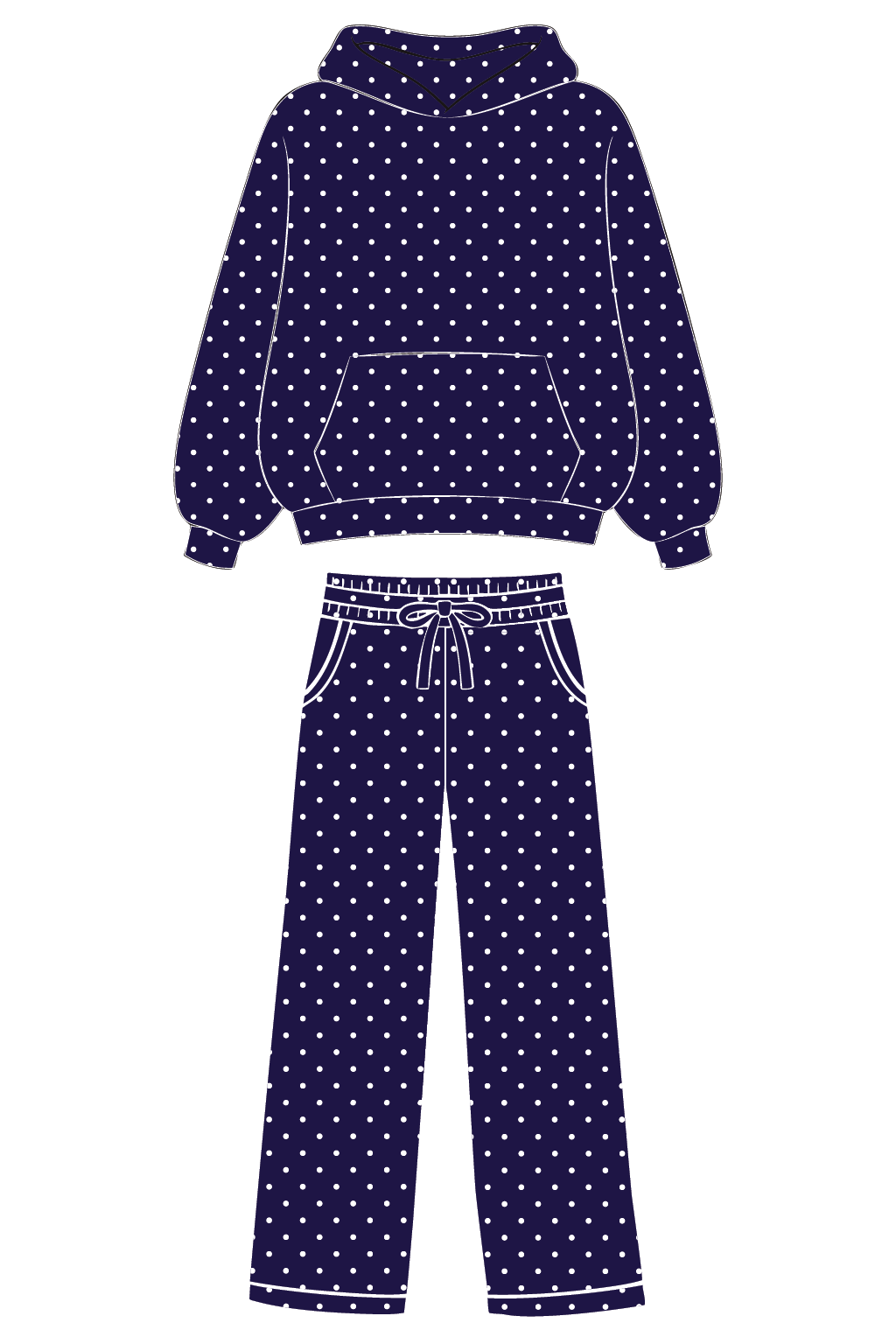 Navy Polka Dot