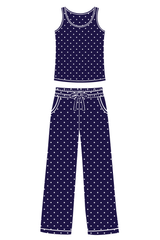 Navy Polka Dot