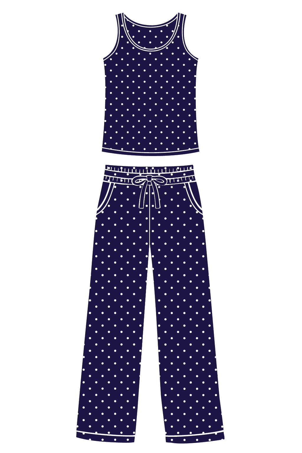 Navy Polka Dot
