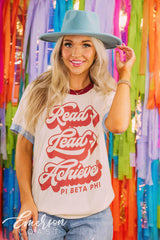 Pi Phi Philanthropy Read Lead Achieve Retro Text Ringer