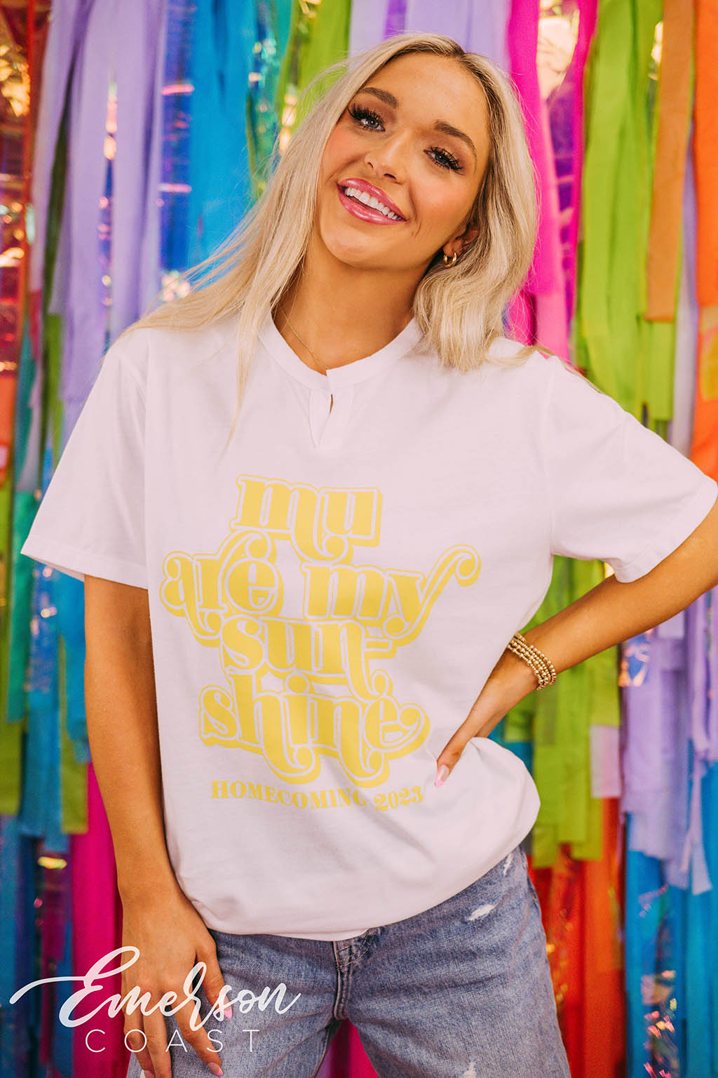 Phi Mu Homecoming Mu Are My Sunshine Notch Tee