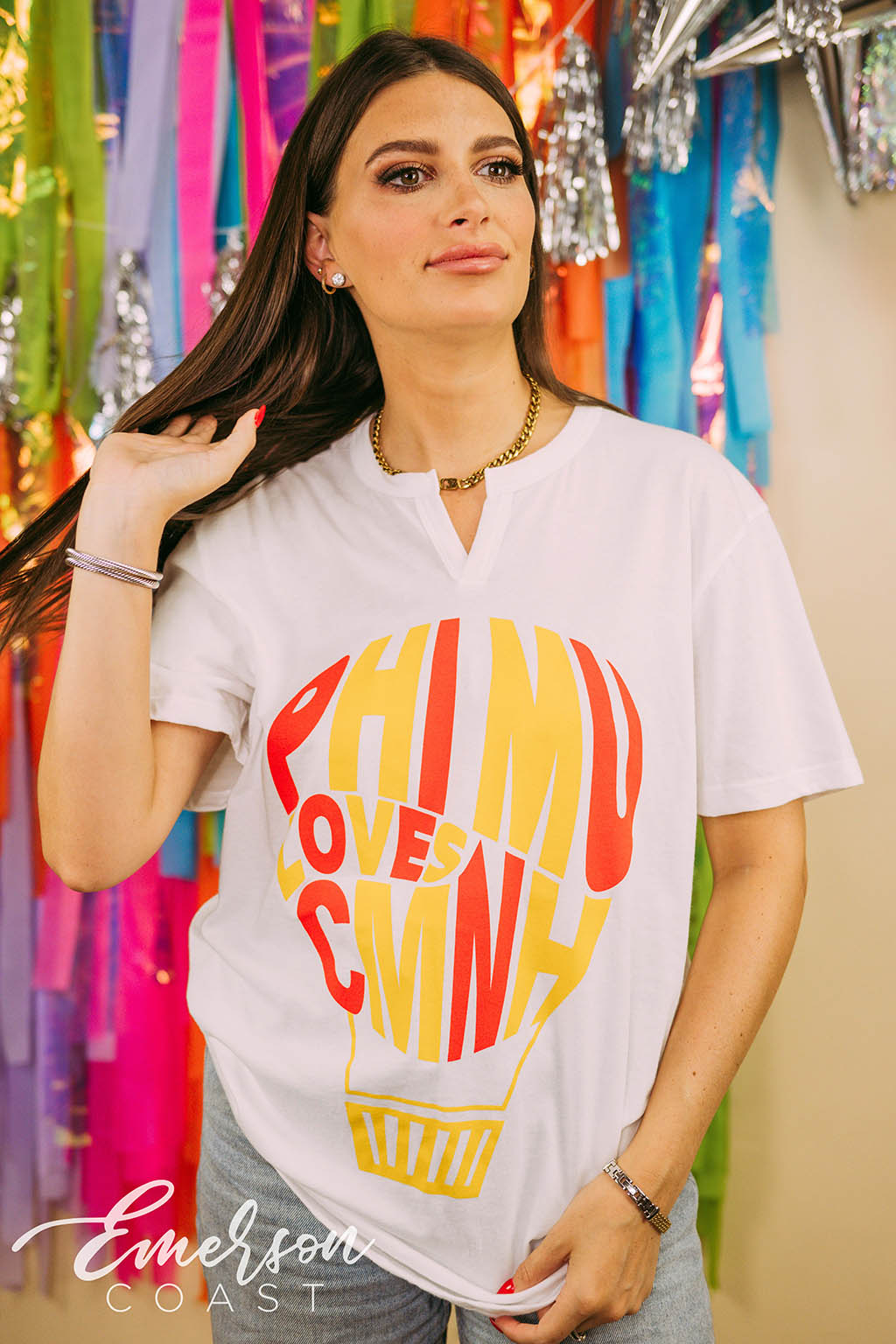 Phi Mu Loves CMNH Notch Tee