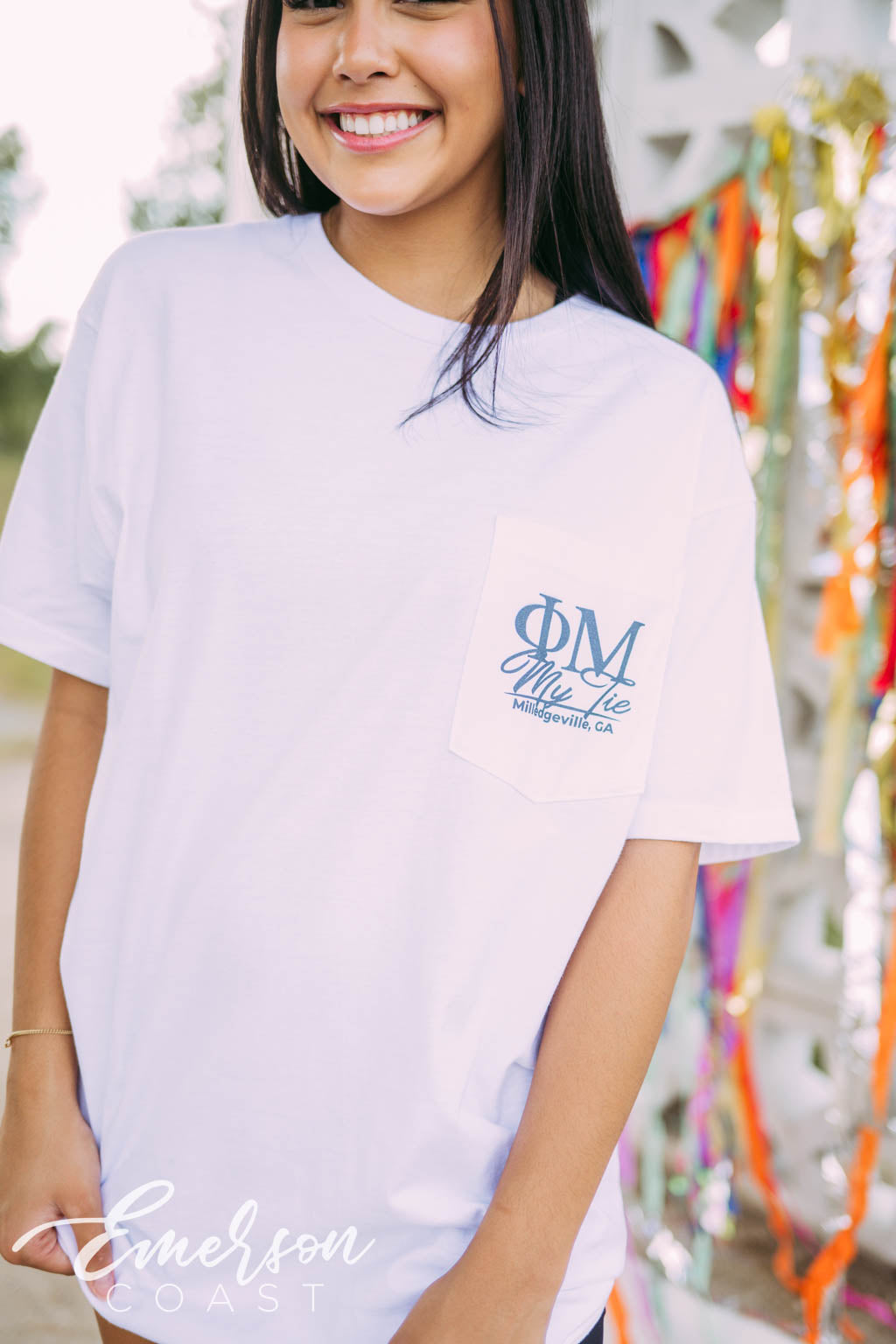Phi Mu My Tie Date Night Pocket Tee