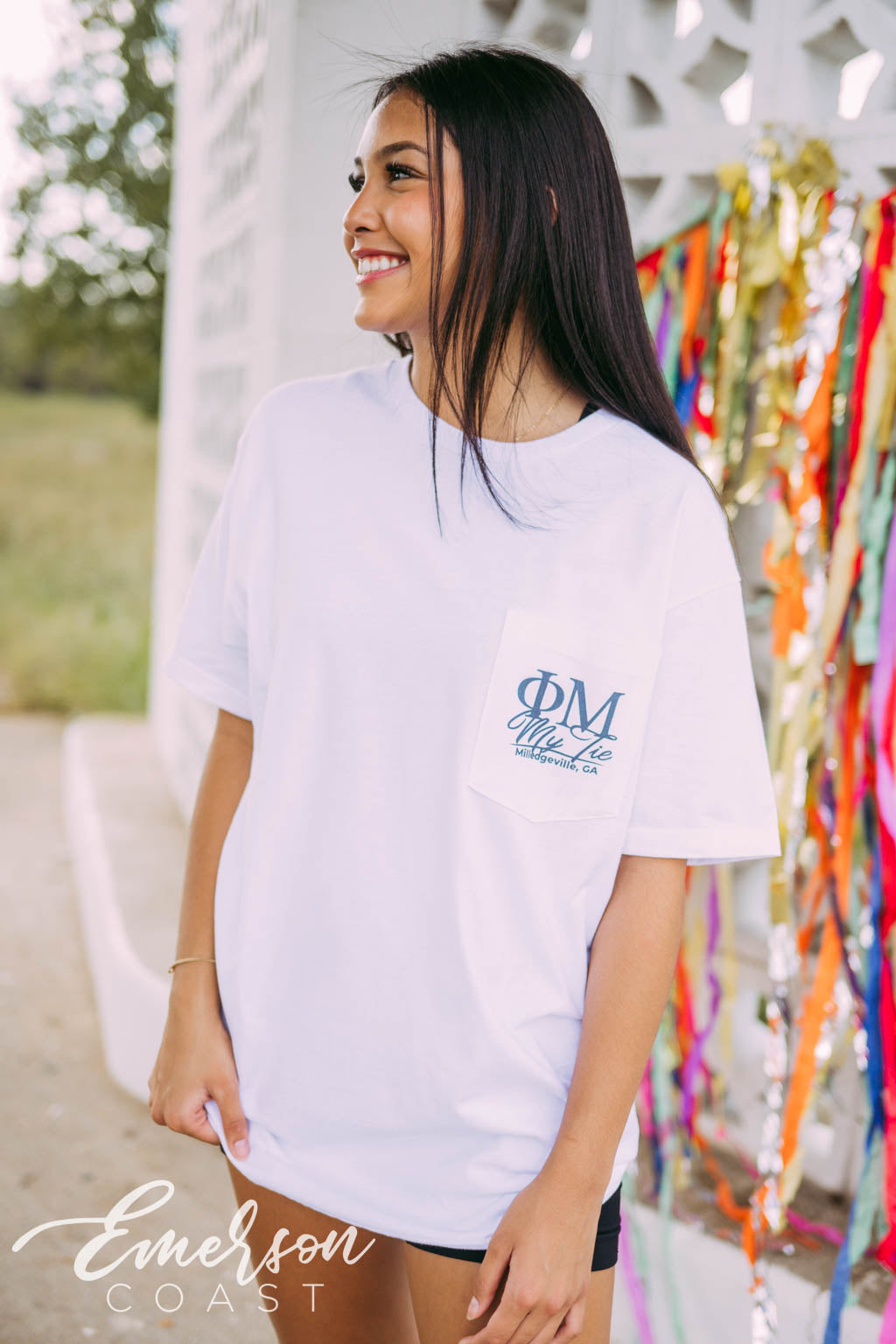 Phi Mu My Tie Date Night Pocket Tee