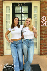 Phi Mu Georgia Tech University Recruitment Simple Script Baby Tee