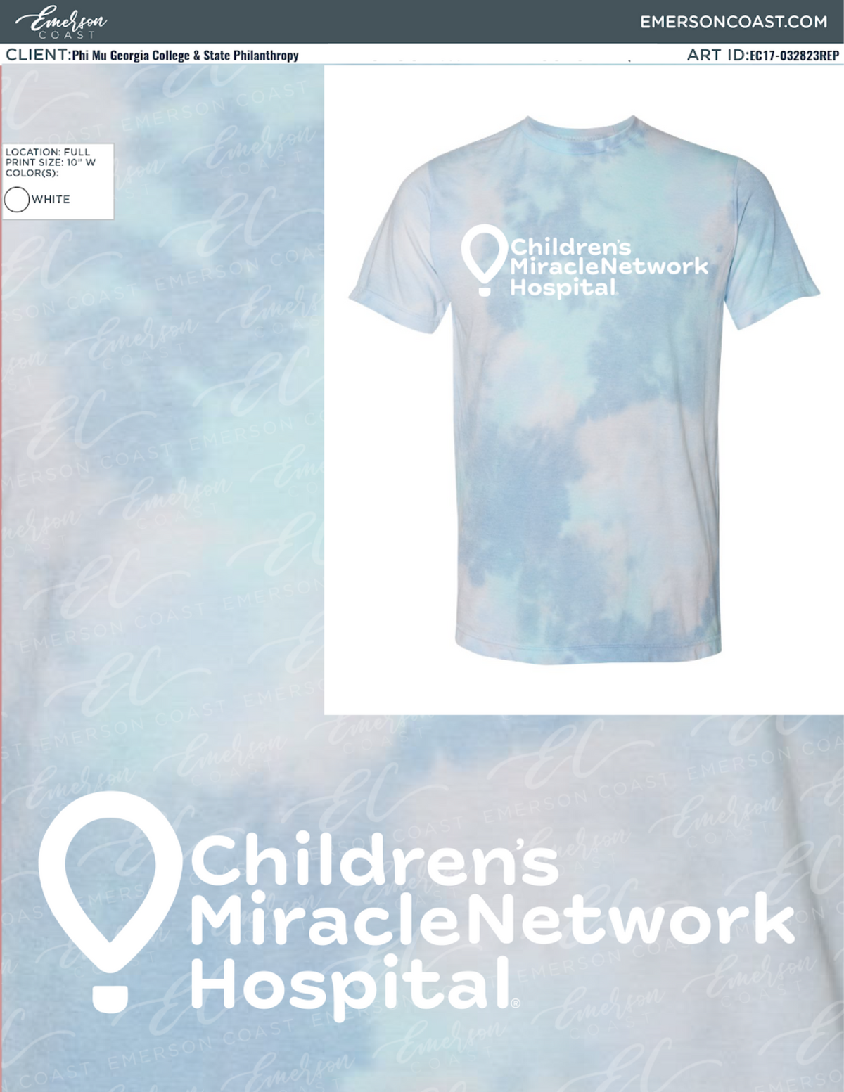 Phi Mu Childrens Miracle Network Hospital Tie Dye Tee