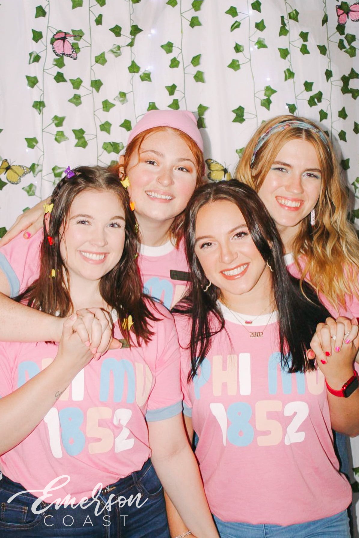 Phi Mu Pink Pastel Colorblock Ringer Tee