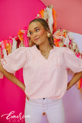 Phi Mu Striped Stratford Blouse