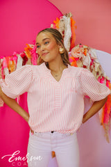 Phi Mu Striped Stratford Blouse