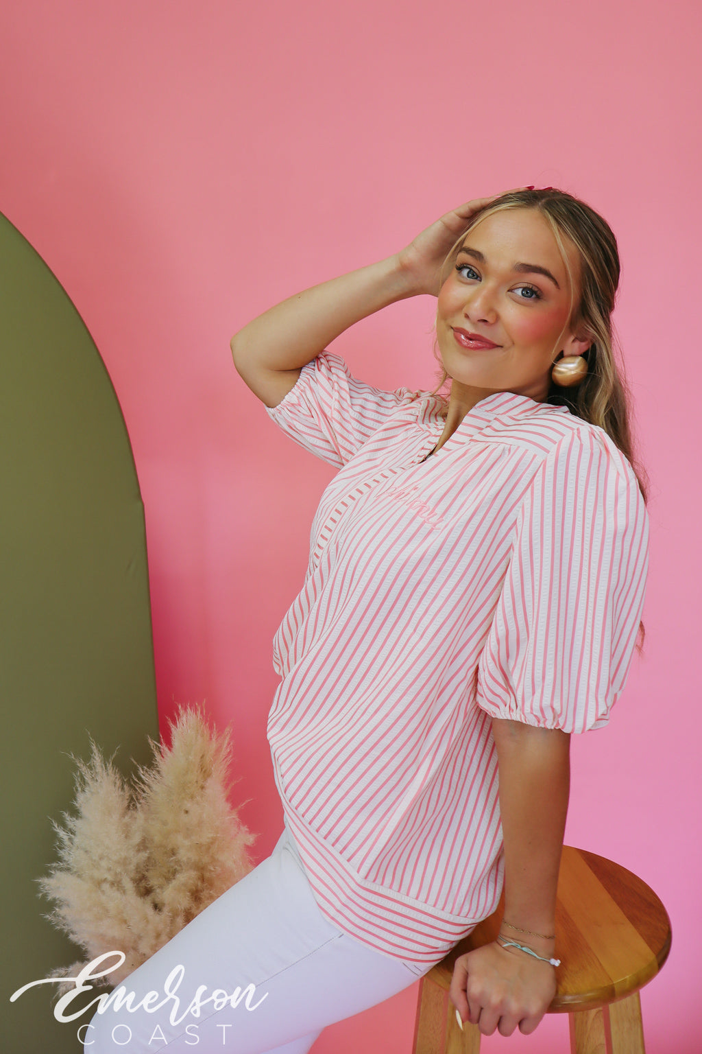 Phi Mu Striped Stratford Blouse